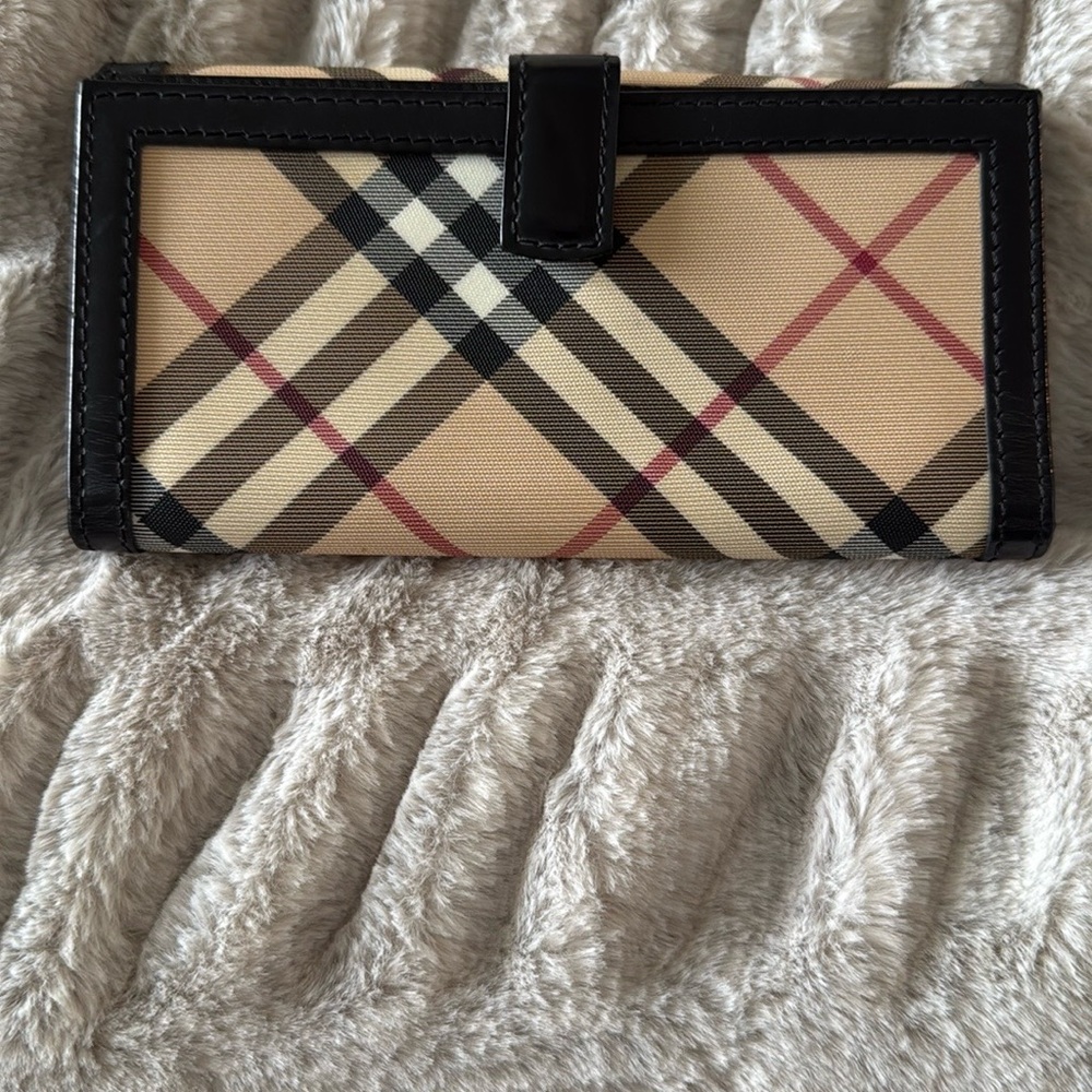 Burberry plaid check canvas & leather continental wallet - Picture 9 of 14